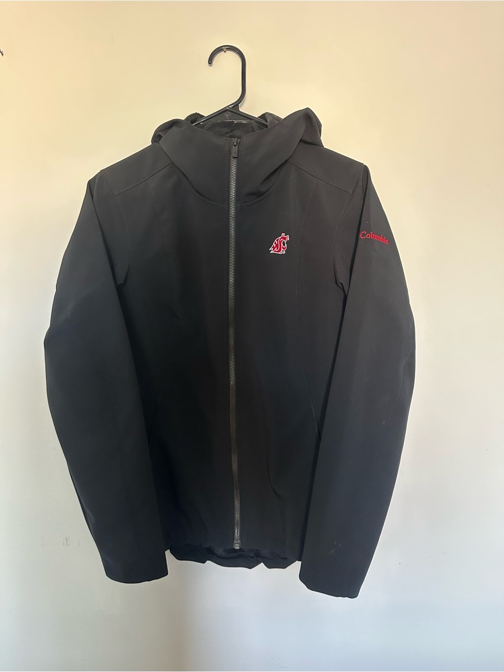 Washington State University Columbia Women’s Black Softshell Jacket with Hood
